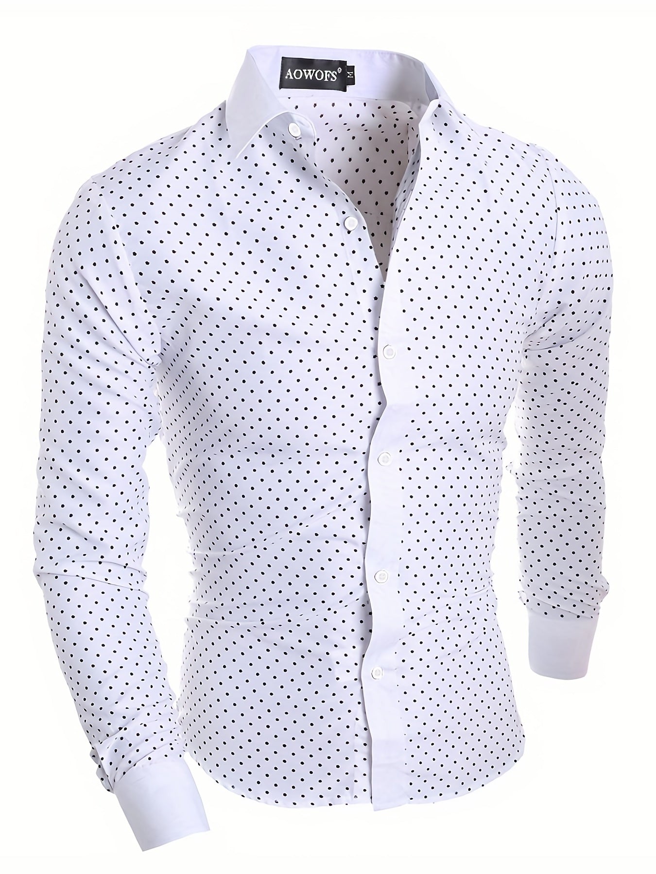 Polka Dot Graphic Print Men's Casual Lapel Shirt