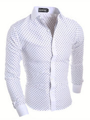Polka Dot Graphic Print Men's Casual Lapel Shirt