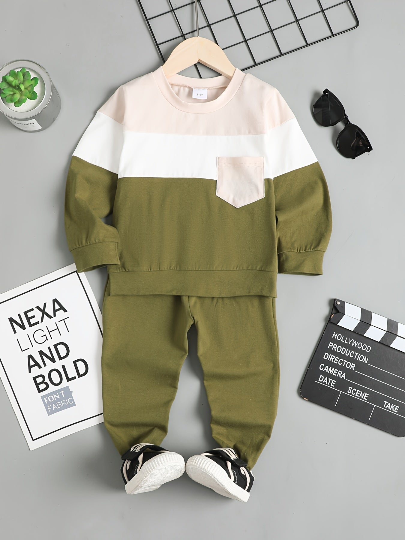 Toddler Boys Long Sleeve Sportshirt Pants Set