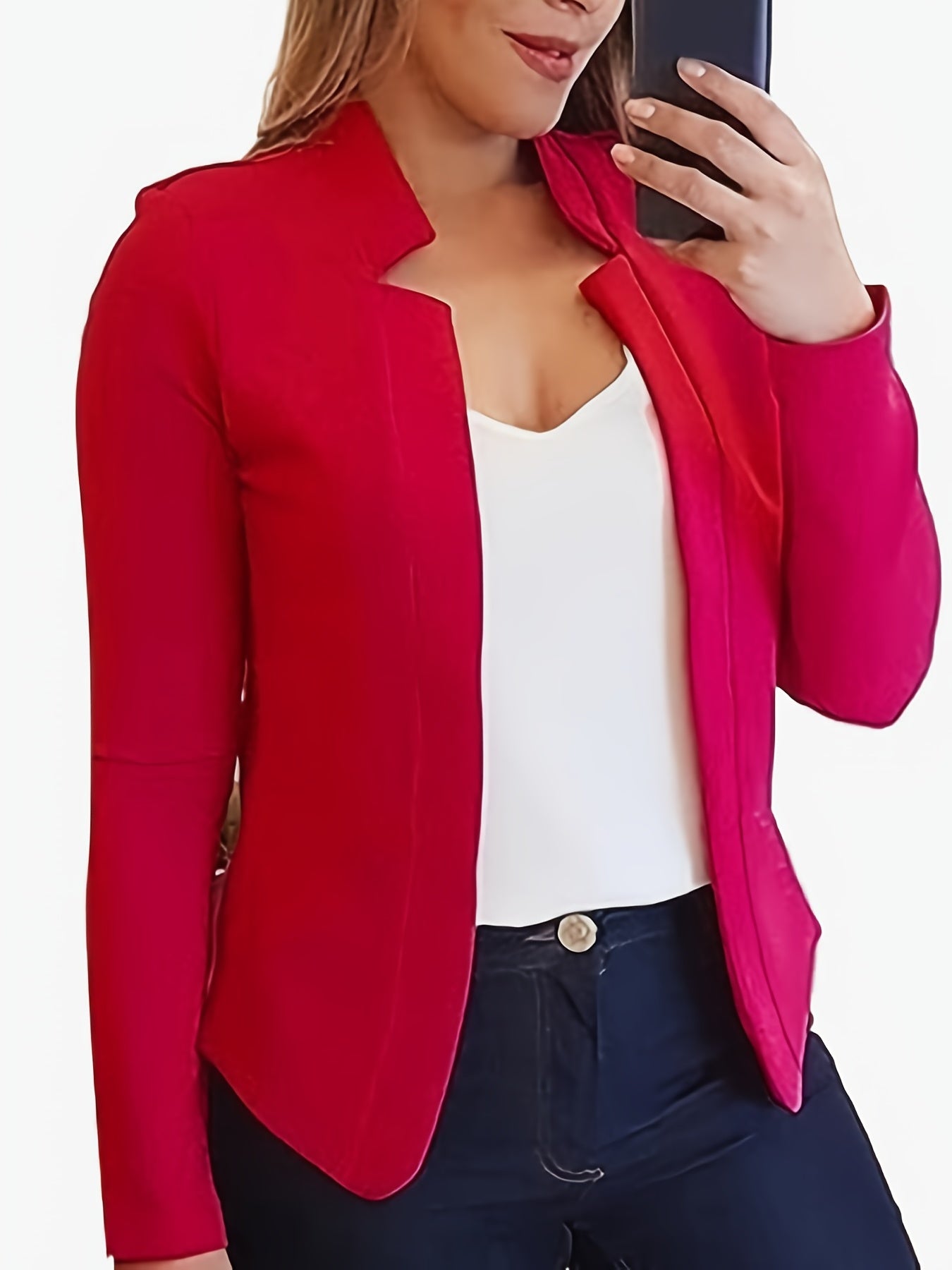 Women's Solid Long Sleeve Slim Fit Blazer