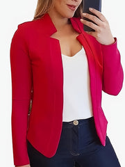 Women's Solid Long Sleeve Slim Fit Blazer