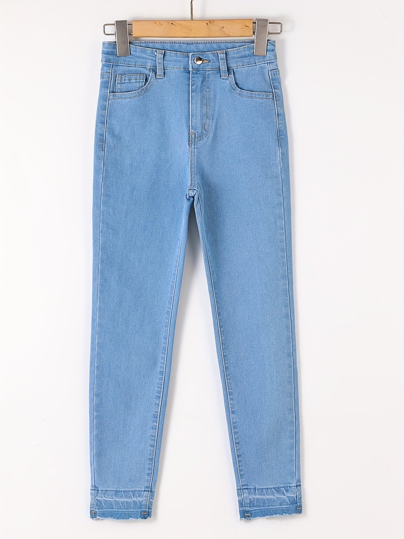 Teen Girls' Basic Skinny Jeans Casual Denim Pants Kids Outfit
