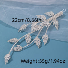 Green Rhinestone Crystal Leaf Hair Clip for Girls