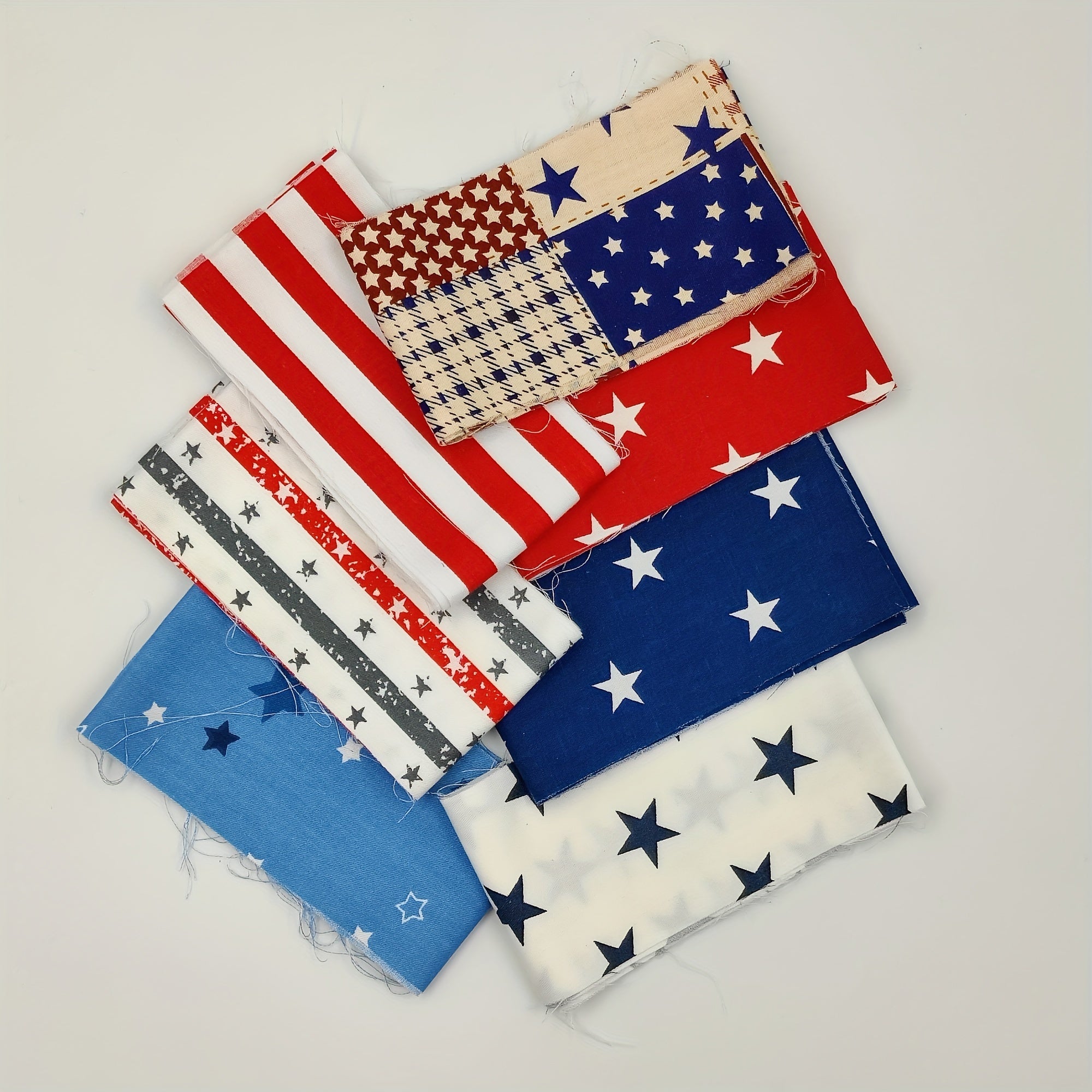 7pcs National Flag Cotton Fabric Bundle DIY Patchwork