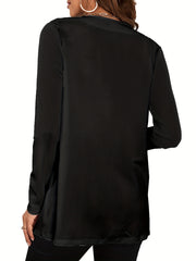Beaded Collarless Jacket Casual Outerwear