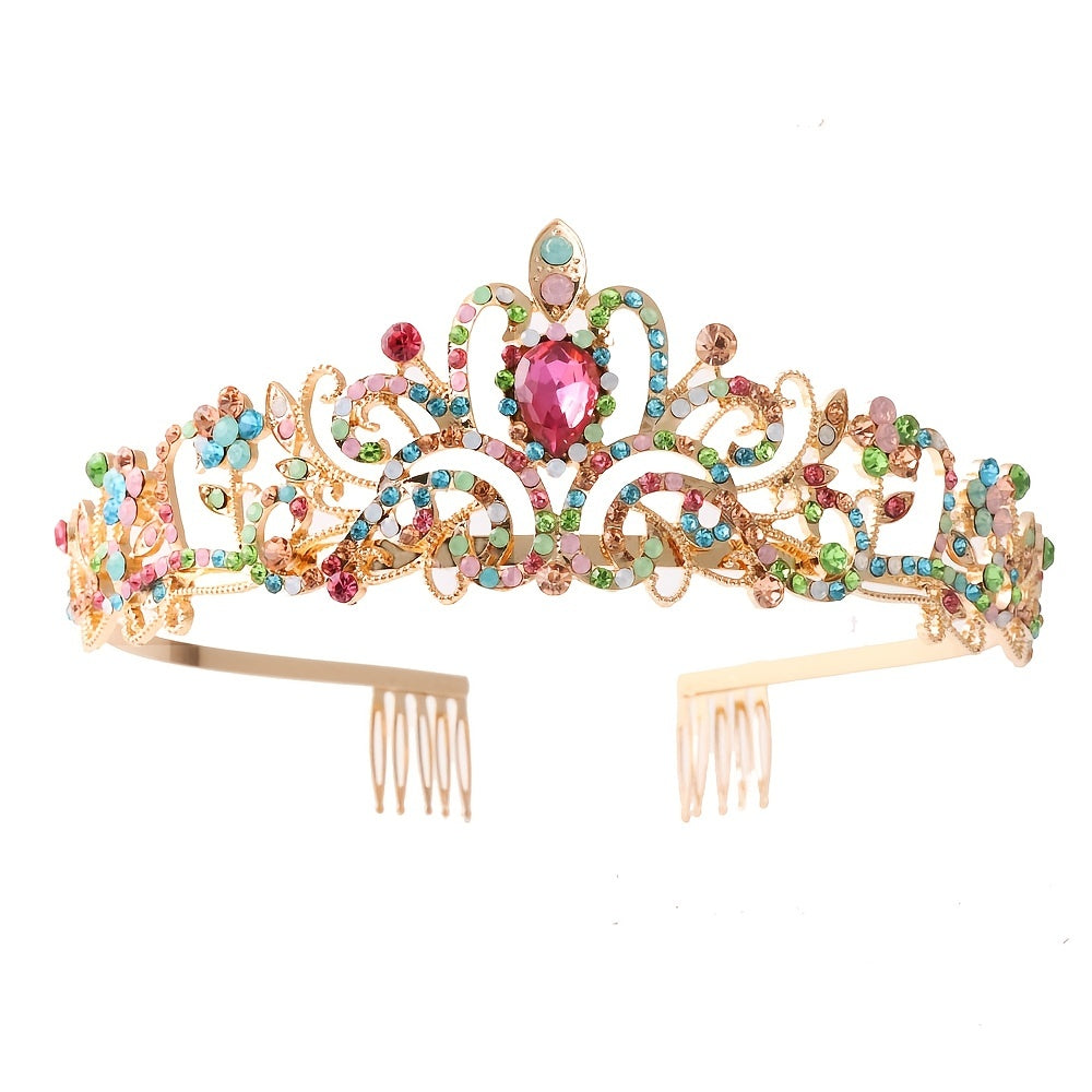 Colorful Rhinestone Crown Hairband Headband Princess Tia