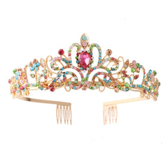 Colorful Rhinestone Crown Hairband Headband Princess Tia