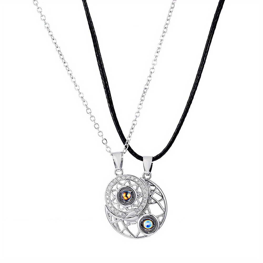Sun Moon Necklace Magnetic Chain Jewelry Gift For Girls