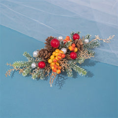 Girl's Pine Cone Hair Comb with Faux Pearl Flower Hairpin