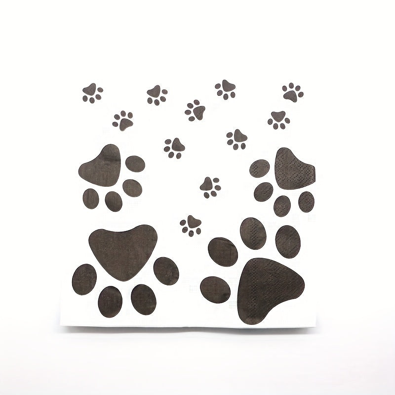 Dog Paw Prints Party Supplies Set
