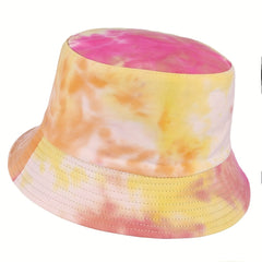 Tie Dye Sunshade Bowl Hat Double Sided Fisherman Hat