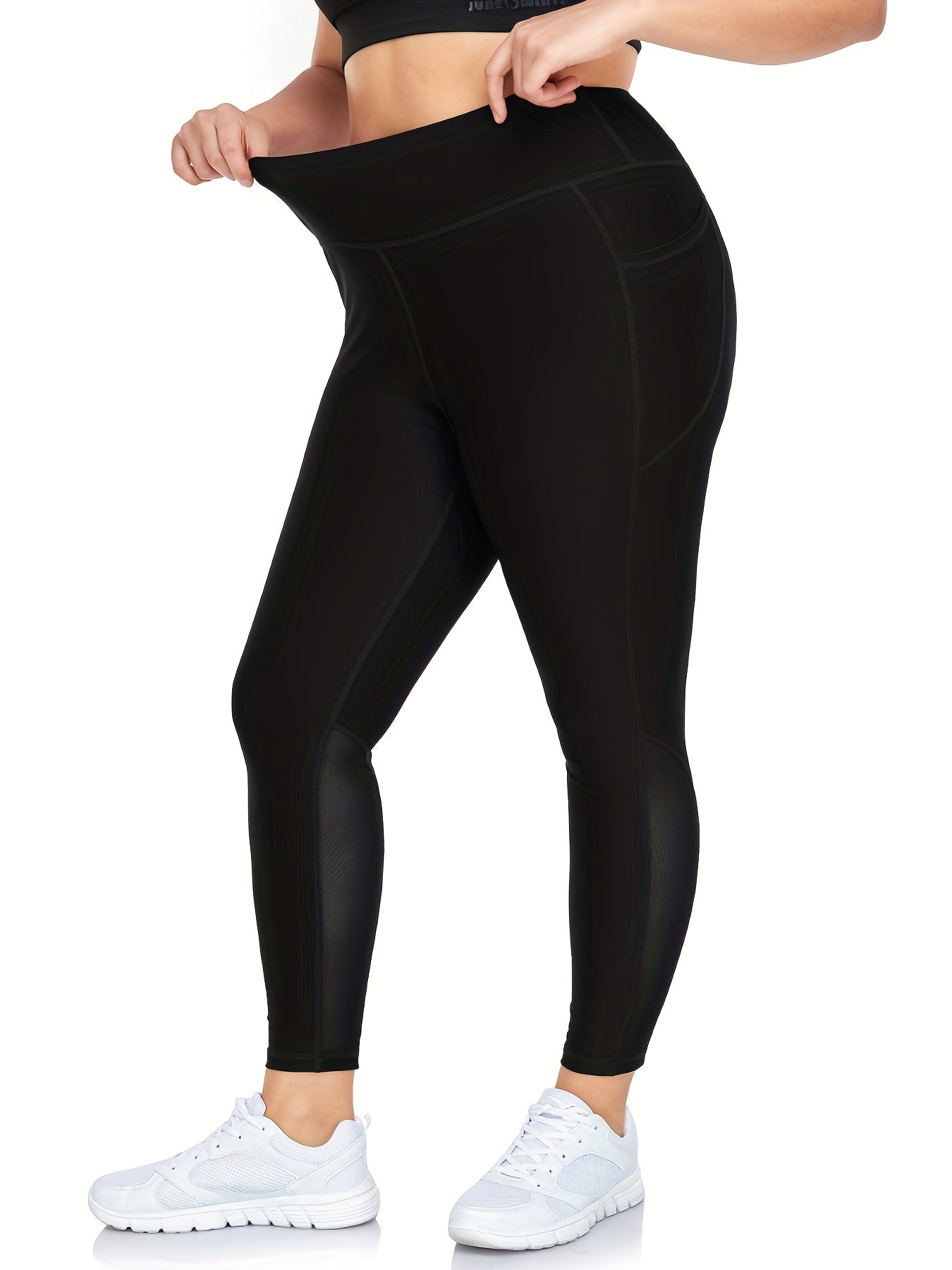 High Rise Mesh Leggings With Pockets