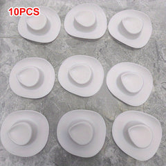 10pcs Toy Cowboy Hat Doll Plastic Hat Multicolor