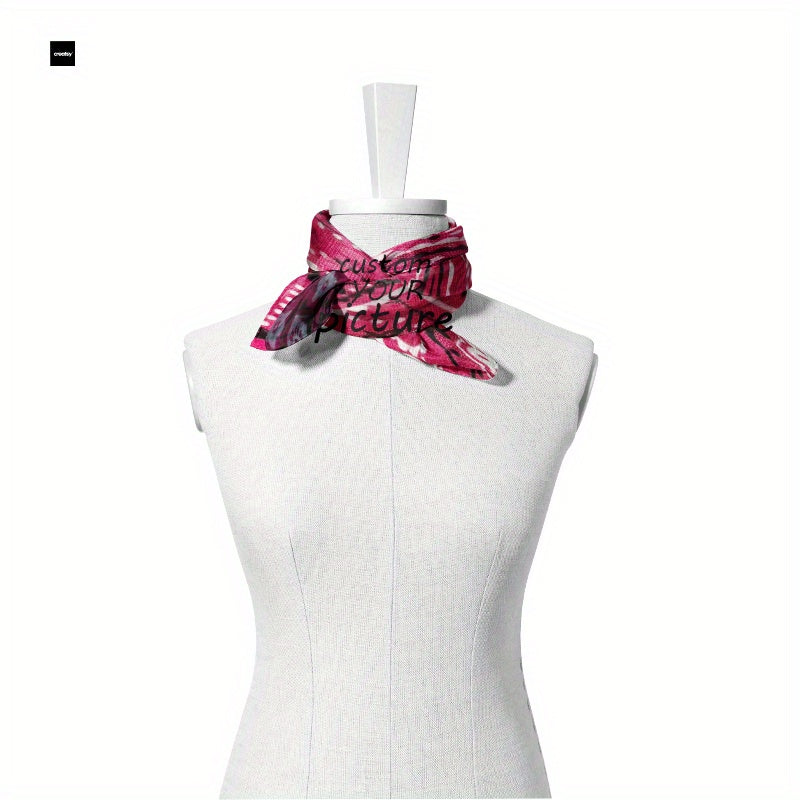 Custom Photo Logo Square Scarf - Personalized Women's Men's Scarf