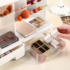Makeup Organizer with Brush Holder and Drawer