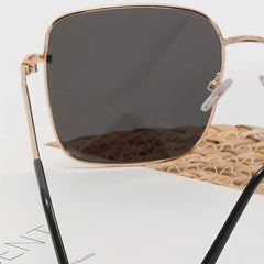 Square Metal Sunglasses UV400 Anti Glare for Driving