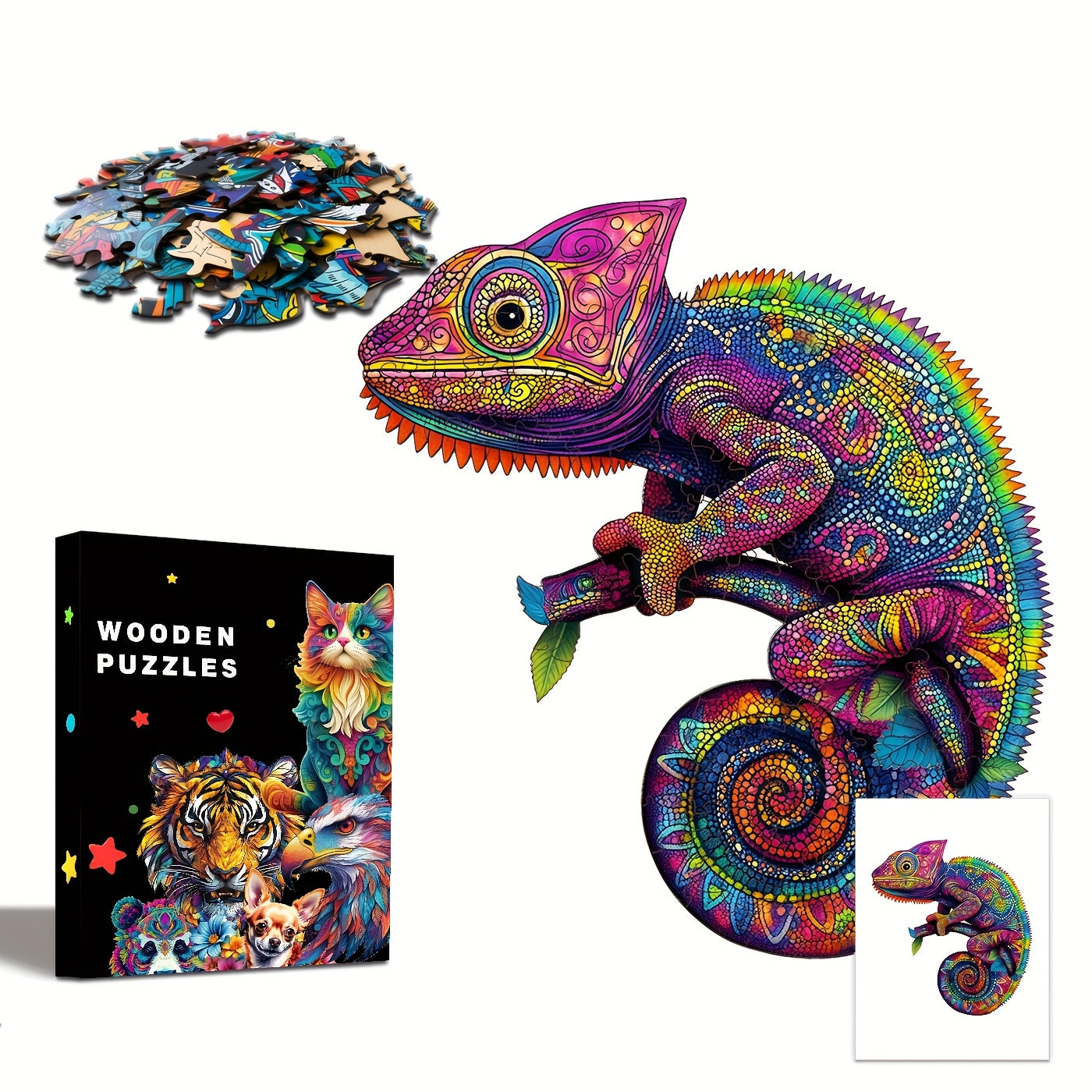 Extra Challenging Jigsaw Puzzle Irregular Shaped Pieces Chameleon Effect