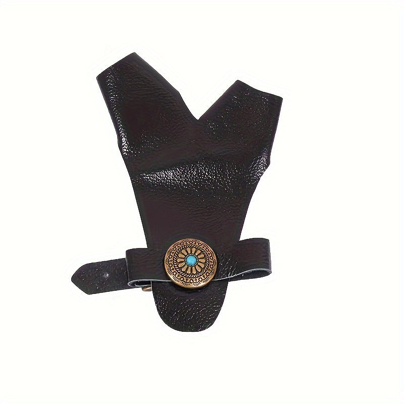 Archery Hand Guard Traditional Bow Finger Guard PU Leather Archery Glove