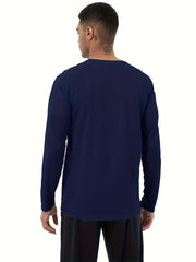 6 Pcs Men's Long Sleeve Comfy T-shirt Casual Tee Men's Summer Clothes