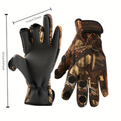 Non slip Fishing Gloves Waterproof Fingerless Gloves