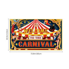 1pc Circus Decoration Welcome To The Carnival Banner Background