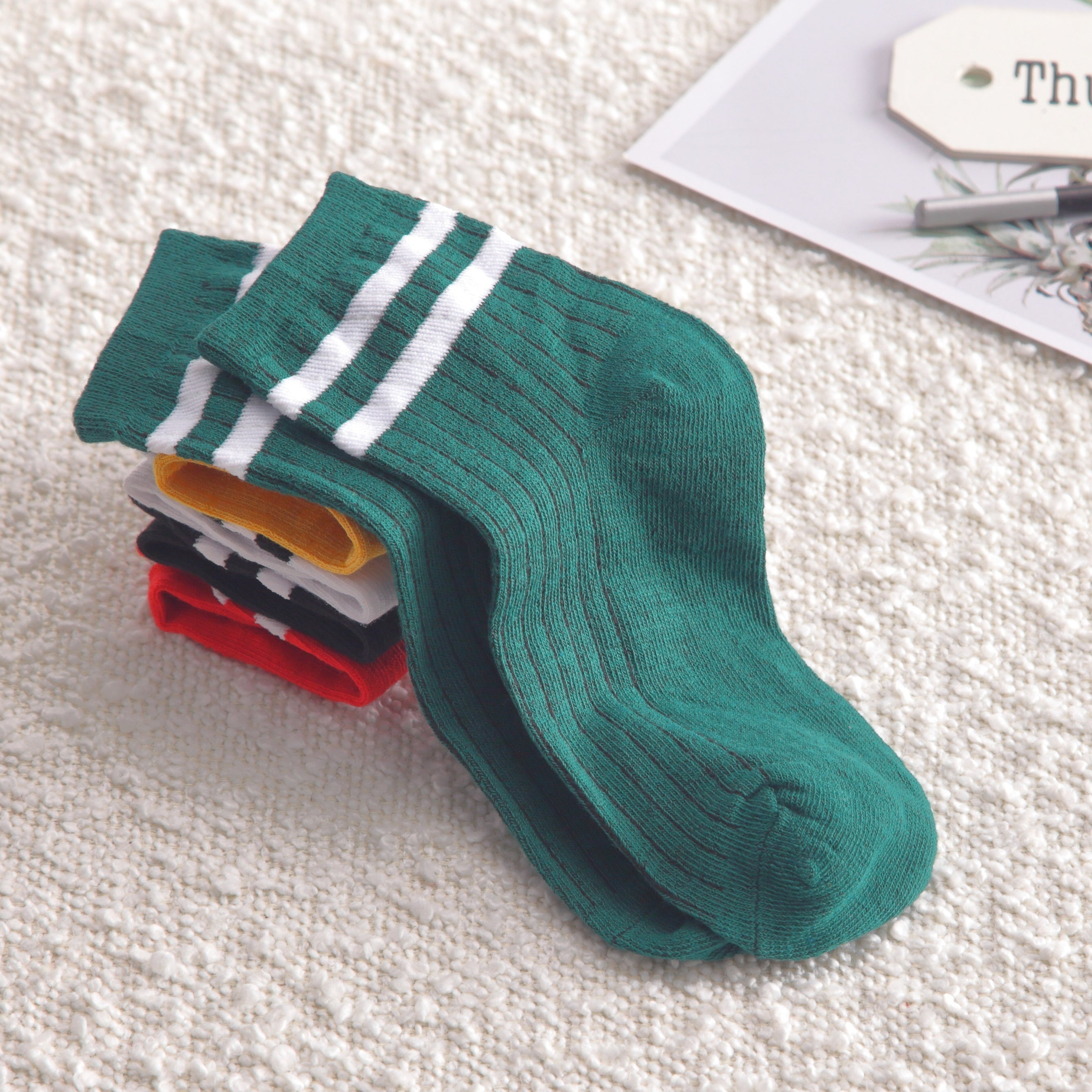 5 Pairs Striped Short Socks Breathable Sports Stockings