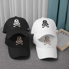 FASTGOOSE Baseball Cap Cotton Skull Embroidered Outdoor Sports Hip Hop Hat