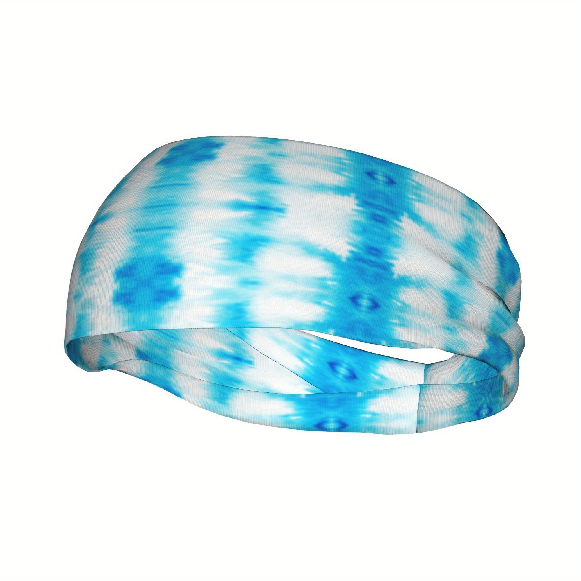 Men'S Tie Dye Headband & Swirl Pattern Breathable Stretchy Fabric for Sports Gym