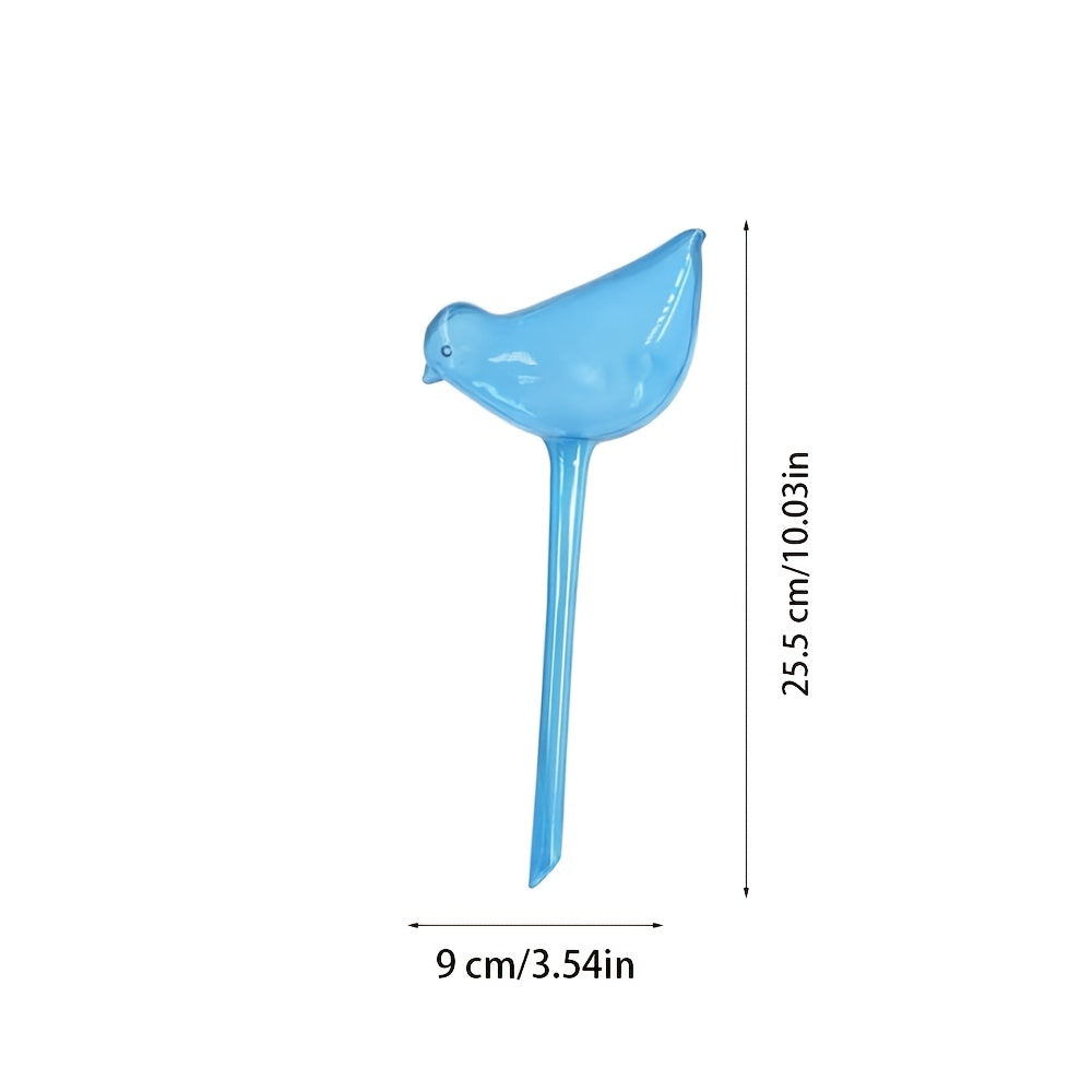 2 Pcs Plant Waterer Self Watering Globes Bird Shape Hand Blown Clear Plastic