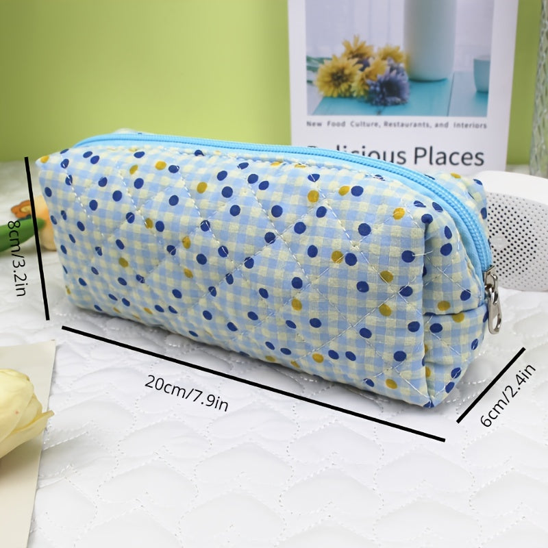 Quilted Floral Makeup Bag Travel Cosmetic Bag Toiletry Bag