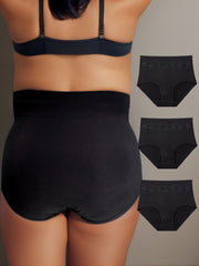 3 Pack Plus Size Lace High Waist Panties Set Seamless Stretch 3pcs Set