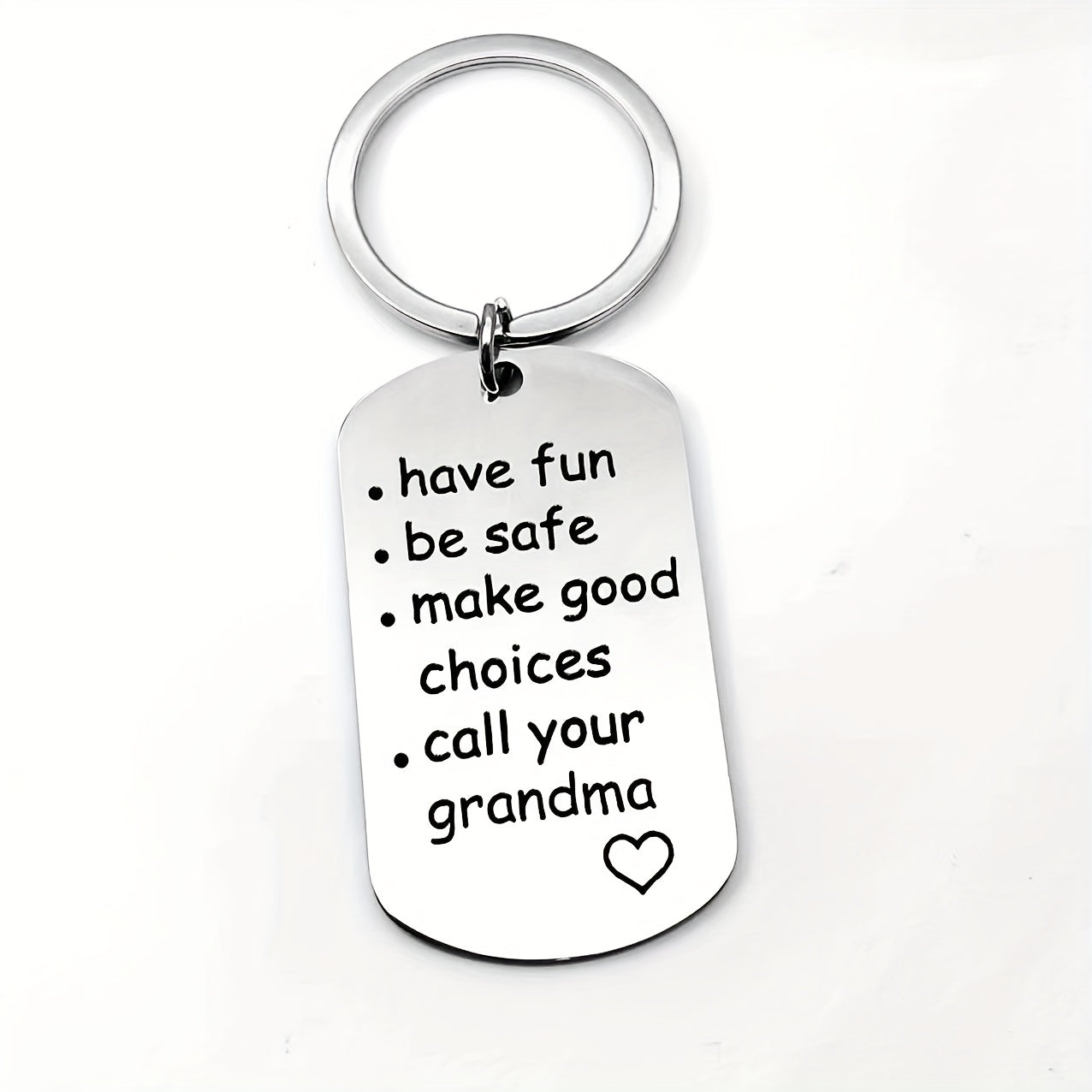 Stainless Steel Keychain Gift For Grandchild Son Daughter Key Ring