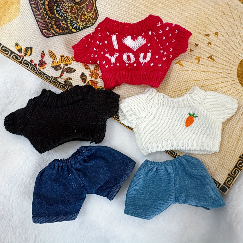 Doll Clothes for Plush Doll Carrot Striped I Love You Jeans