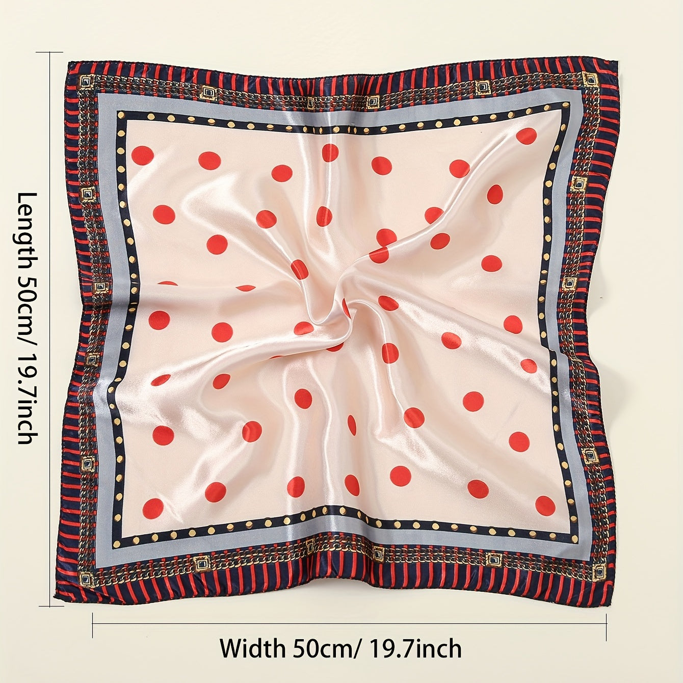 Polka Dot Print Square Scarf Woman Neckerchief Satin Shawl Head Wraps