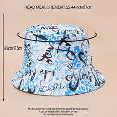 Unisex Letters Print Sunshade Bucket Hat - Outdoor Vacation Travel