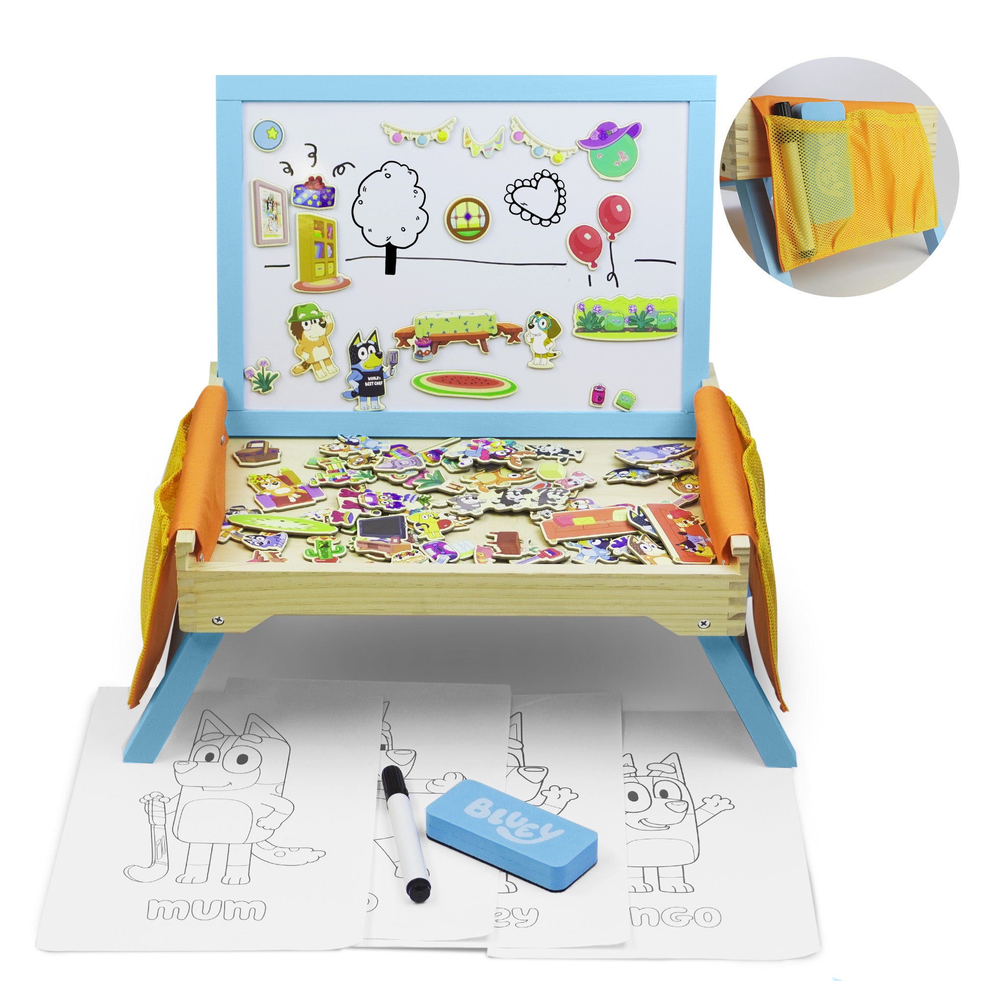 Bluey 102D Creation Station 2-in-1 Magnetic Whiteboard & Lap Tray for Kids