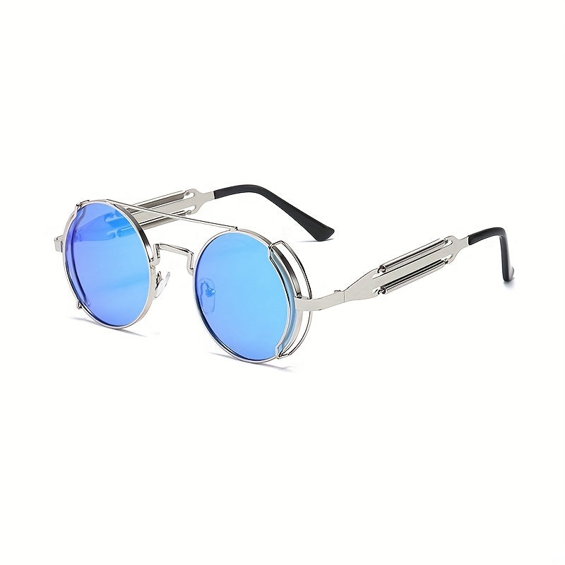 Retro Round Frame Steampunk Sunglasses UV Protection