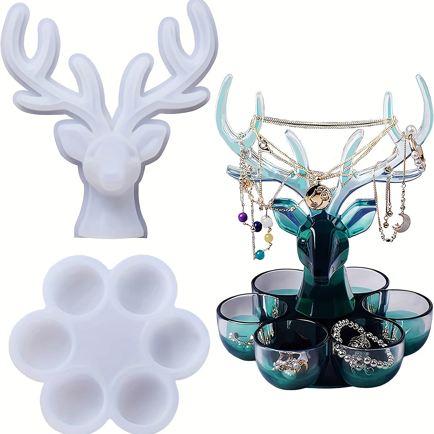DIY Silicone Resin Mold Storage Boxes With Deer Handicraft Mold Kit
