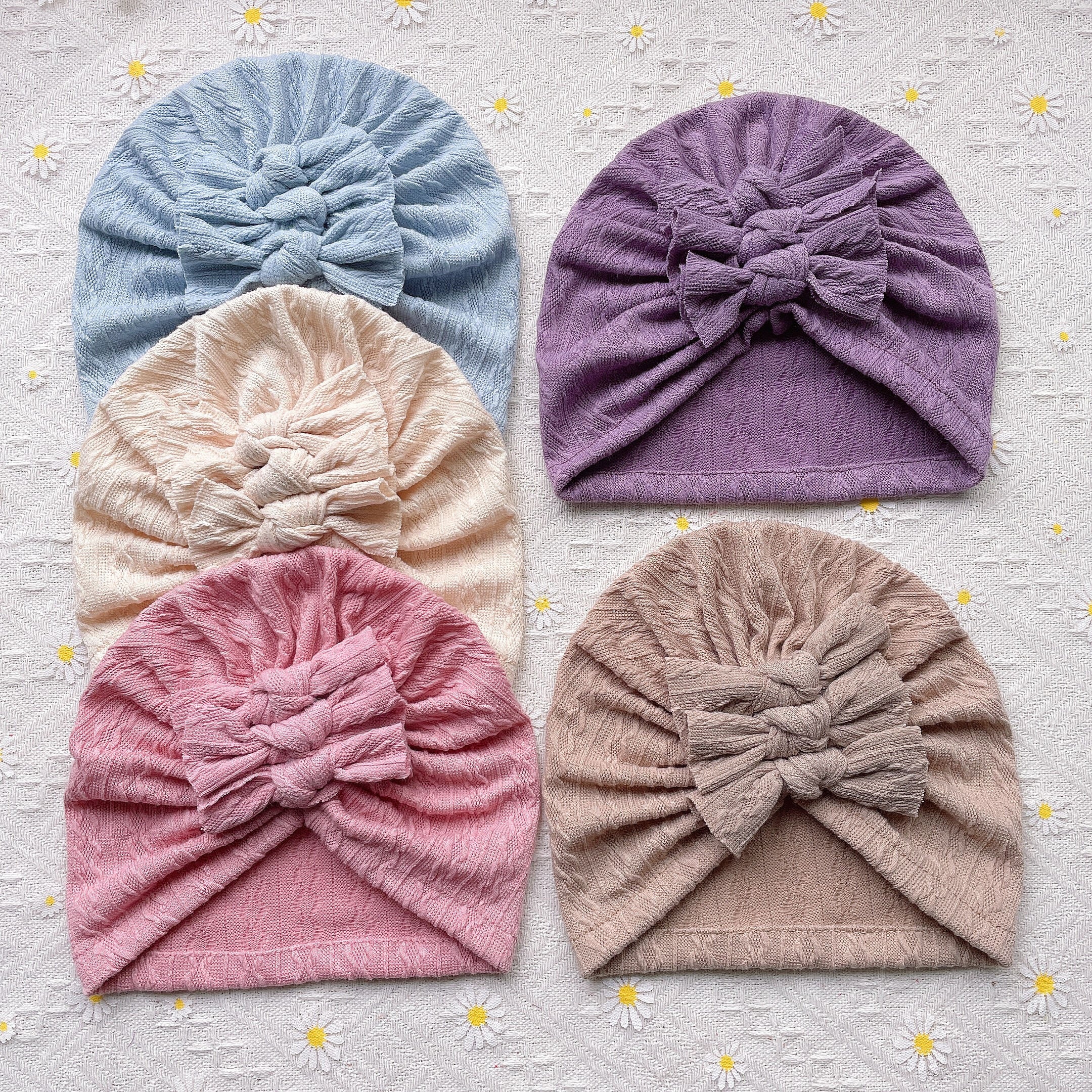 5pcs Cute Bow Hats for Newborns - Boys and Girls