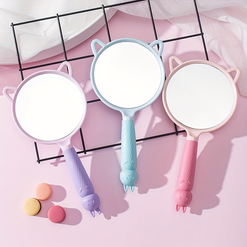 Cartoon Ear Handheld Makeup Mirror for Home and Travel