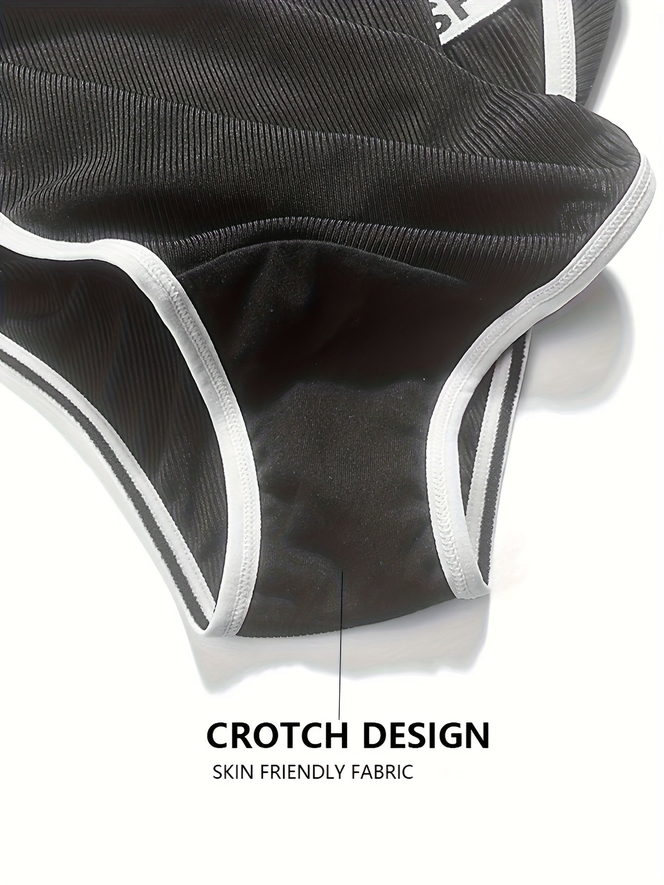 5pk Plus Size Panties Set Women's Contrast Letter Tape Mid Waisted Panties 5pcs