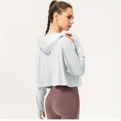 Gray Ice Silk Sun Jacket Hoodie Causal Windproof UV Protection