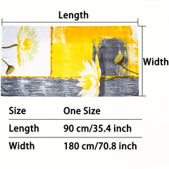 Lotus Flower Pattern Scarf Shawl Casual Head Wrap For Daily Decoration