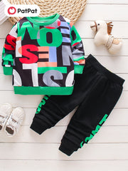 Toddler Boy Letter Print Sweatshirt & Pants Set