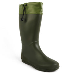 Waterproof PVC Flat Rain Boots Lightweight Comfortable Drawstring Shoes