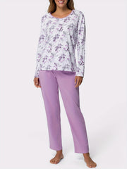 Floral Print Pajama Set Long Sleeve Top & Pants
