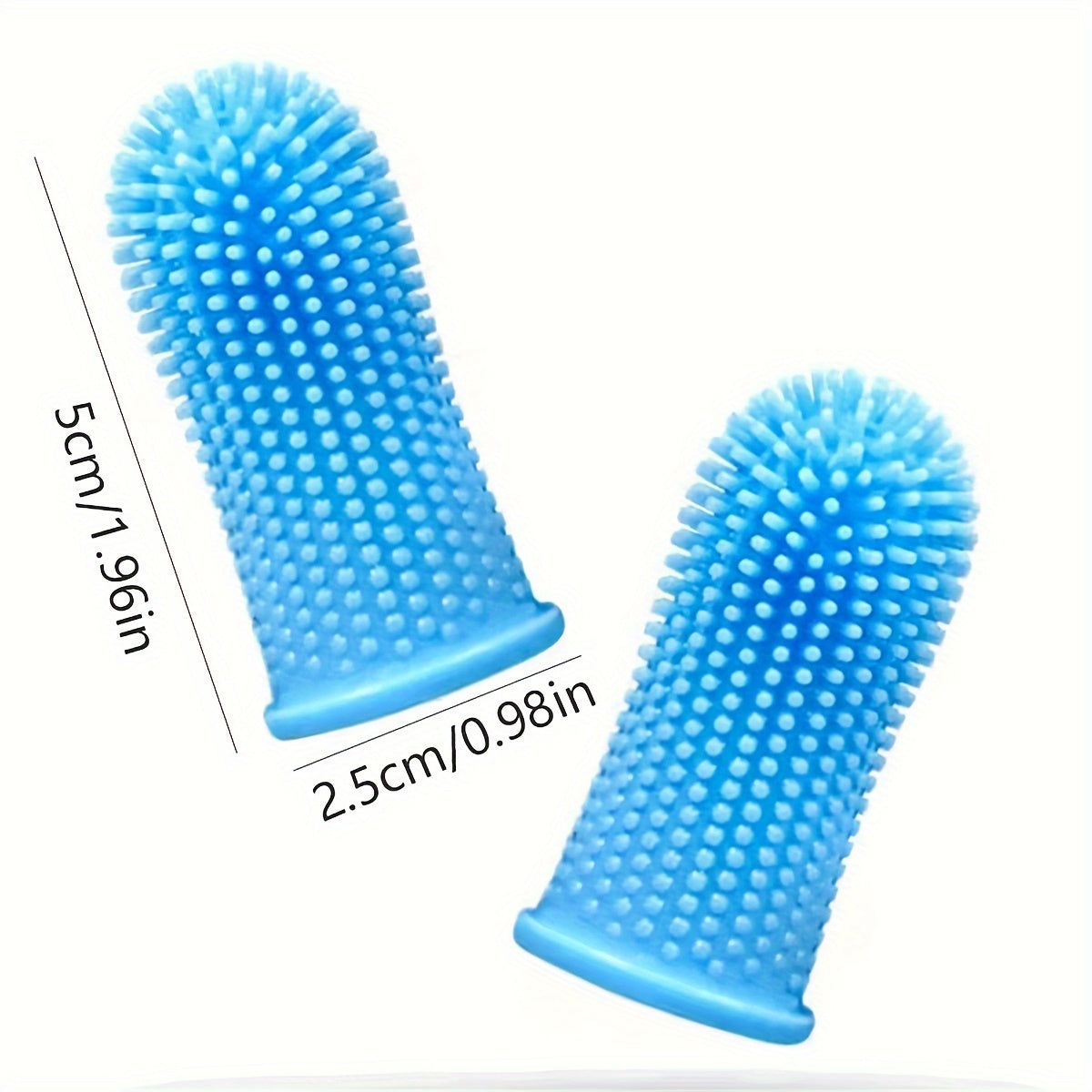 2pcs Silicone Dog Finger Toothbrush 360 Degree Cleaning Brush