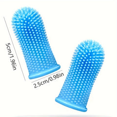 2pcs Silicone Dog Finger Toothbrush 360 Degree Cleaning Brush