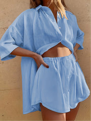 Casual Outfit: Button Up Shirt & Pants Set