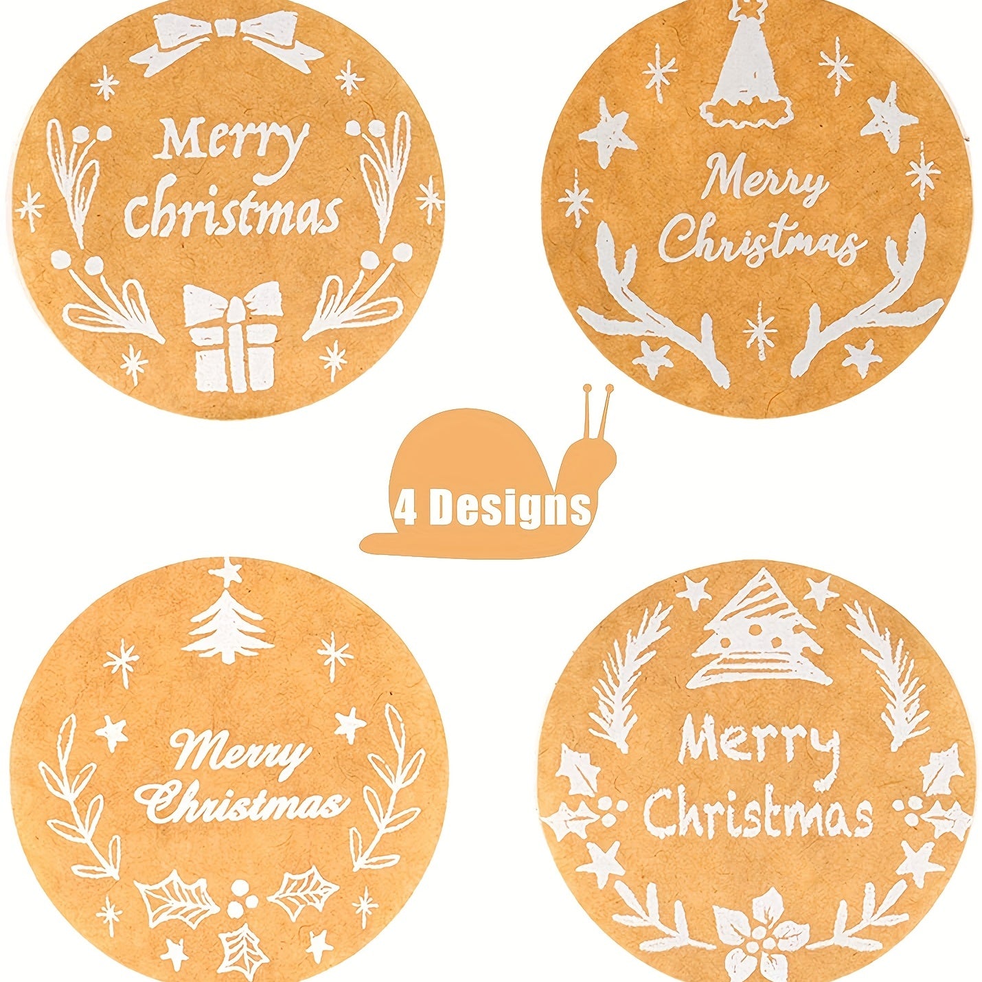 500pcs 25MM Merry Christmas Self-adhesive Label Roll